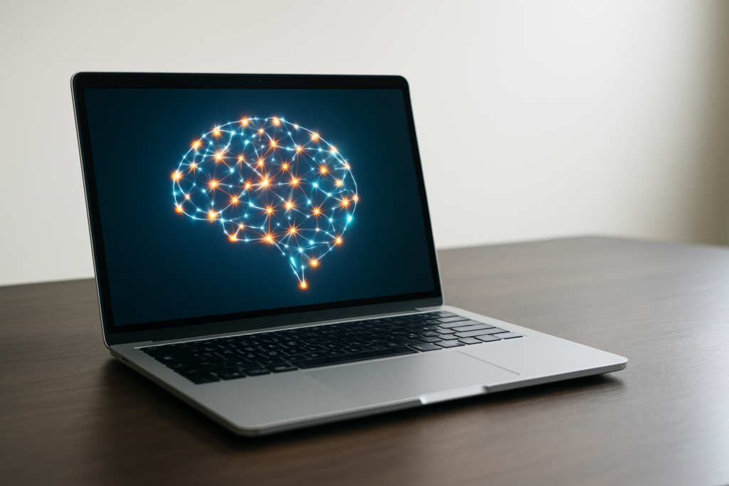 コンテンツ制作 - glowing neural network graphic
