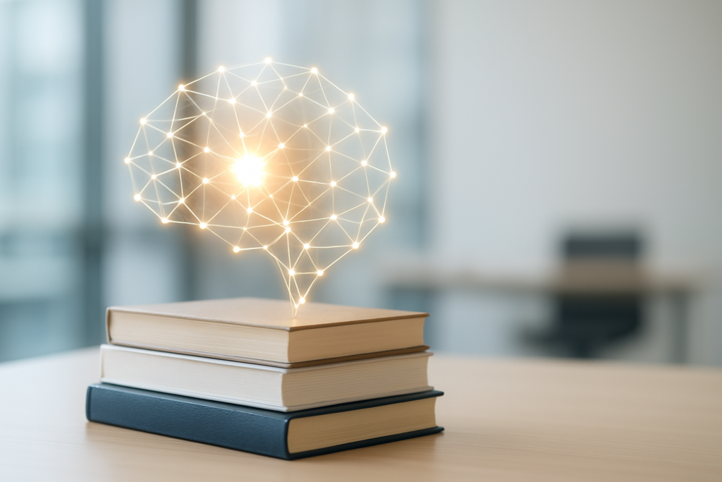 AI検索 引用 コンテンツ - glowing neural network node