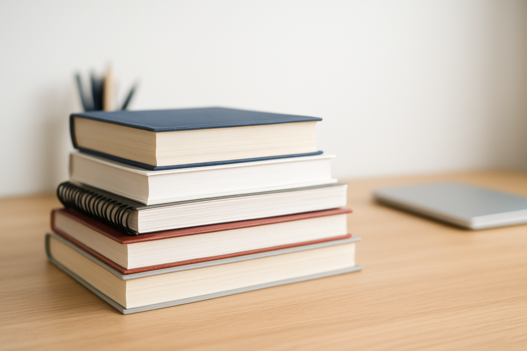 学習塾 SEO - stack of textbooks