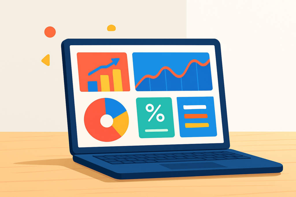 補助金対象 マーケティングツール - laptop displaying marketing analytics dashboard
