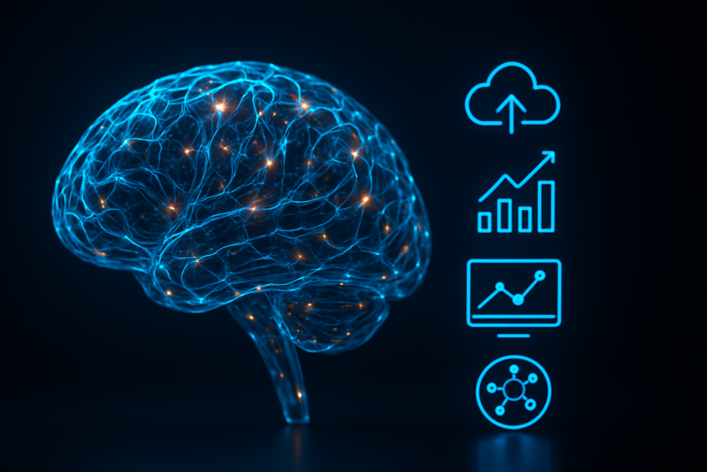 SEO トレンド 2026 - glowing neural network brain