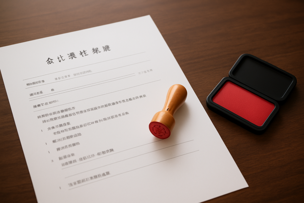 集客 - official Japanese legal documents for business incorporation