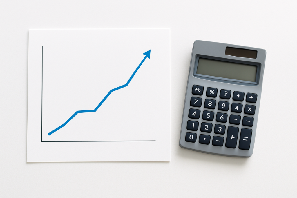 コンテンツSEO ROI - graph showing increasing return on investment