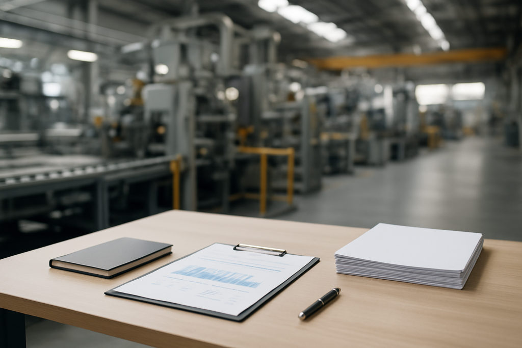 SEO / LLMO対策 - industrial factory manufacturing line