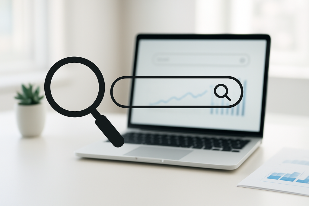 コンテンツSEO ROI - magnifying glass